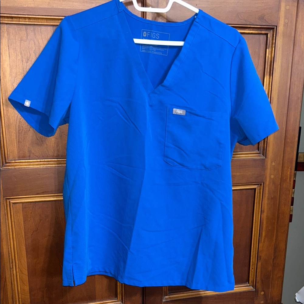 Figs Women's Scrub Top in Royal Blue